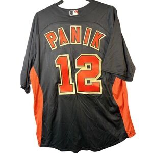 Majestic Baseball Jersey Mens Large Black Excellent Panik 12 SF Giants MLB